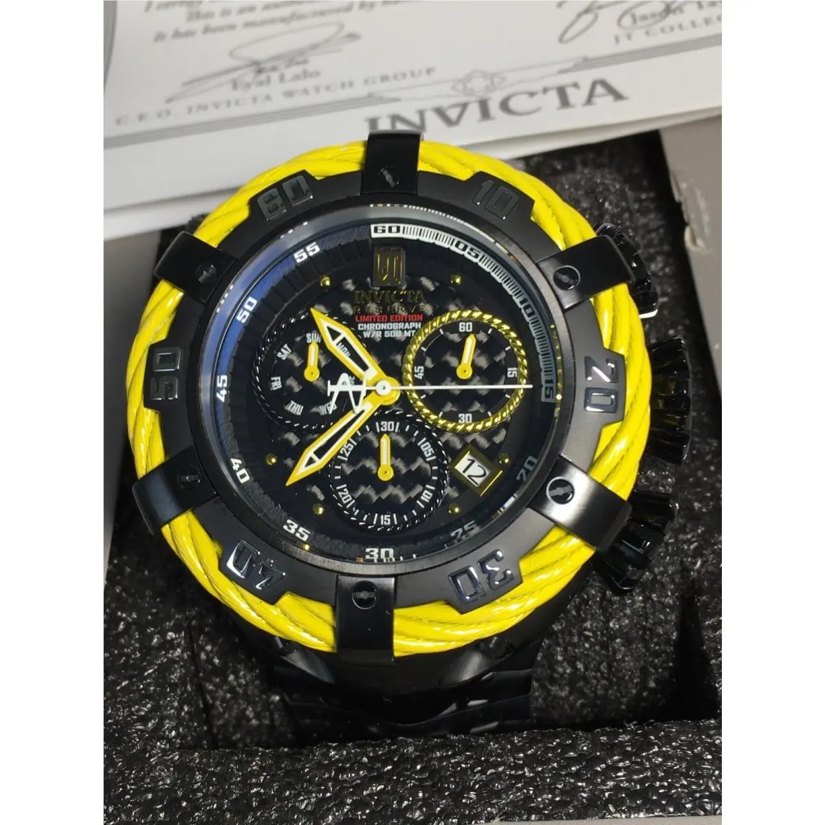 22179 Reserve 58mm Yellow /black JT Jason Taylor Limited Addition Swiss by Invicta
