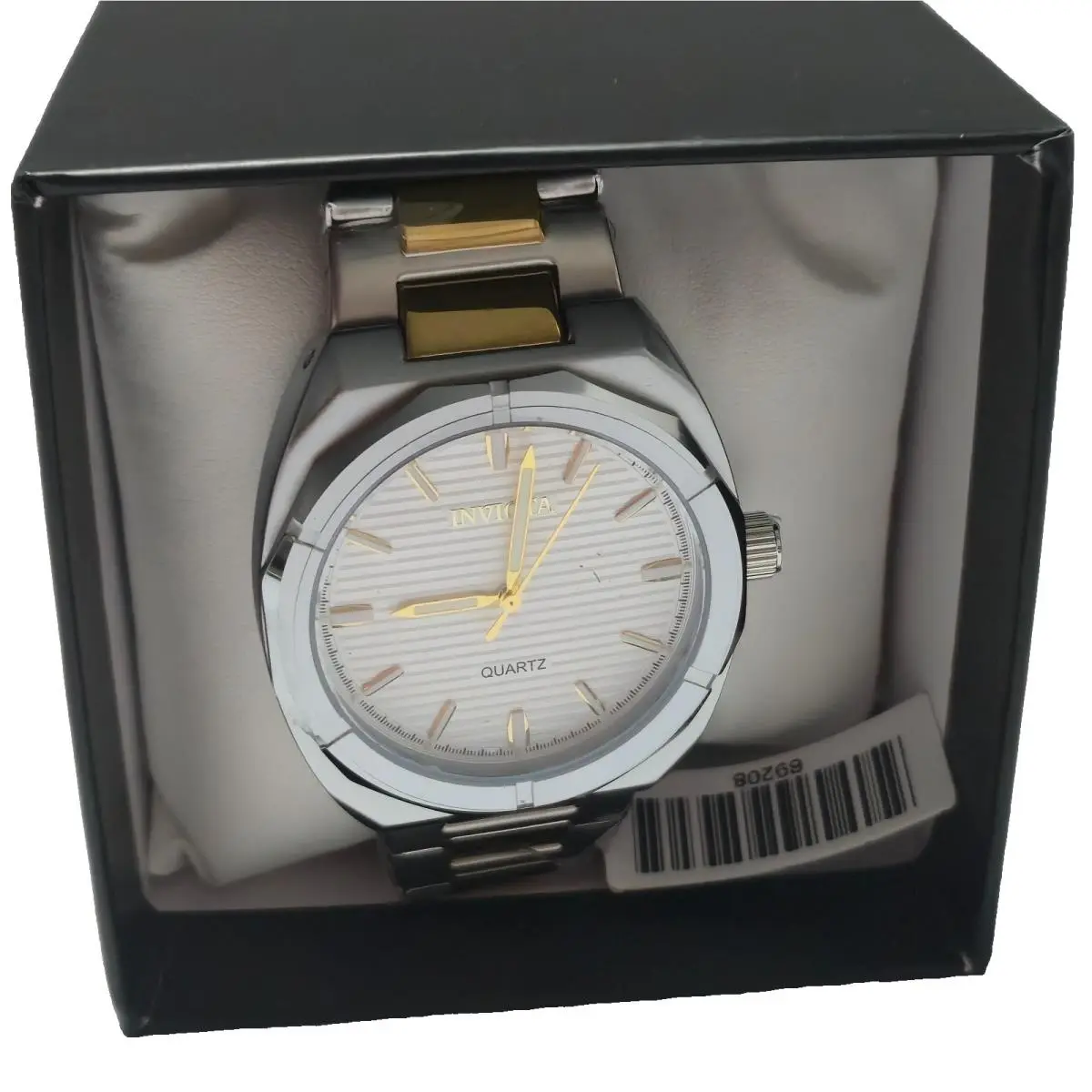 Invicta Men`s Celestial Quartz Steel Round Dial Analog Watch Silver Gold 69208