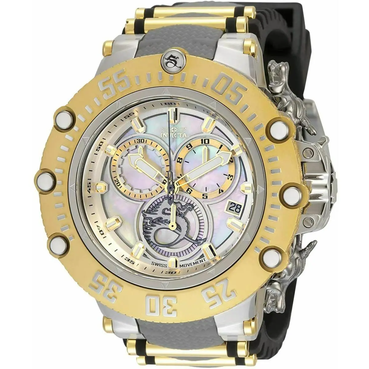 Invicta 33648 Men`s 52mm Goldtone Subaqua Noma Vii Swiss Chrono Strap Watch