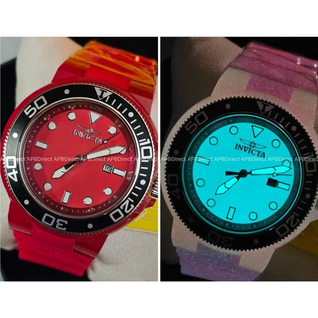 Invicta - Grand Diver - Full Lume Case Dial Strap Red 51.5mm - Mens Watch Pro
