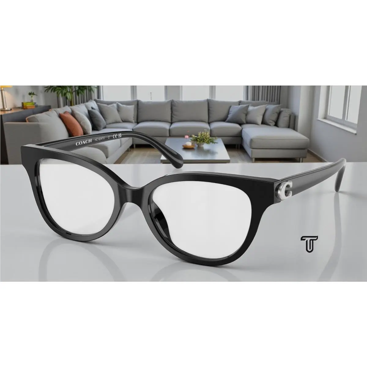 Coach HC6247U 5002 Black Demo Lens 51 mm Women`s Eyeglasses