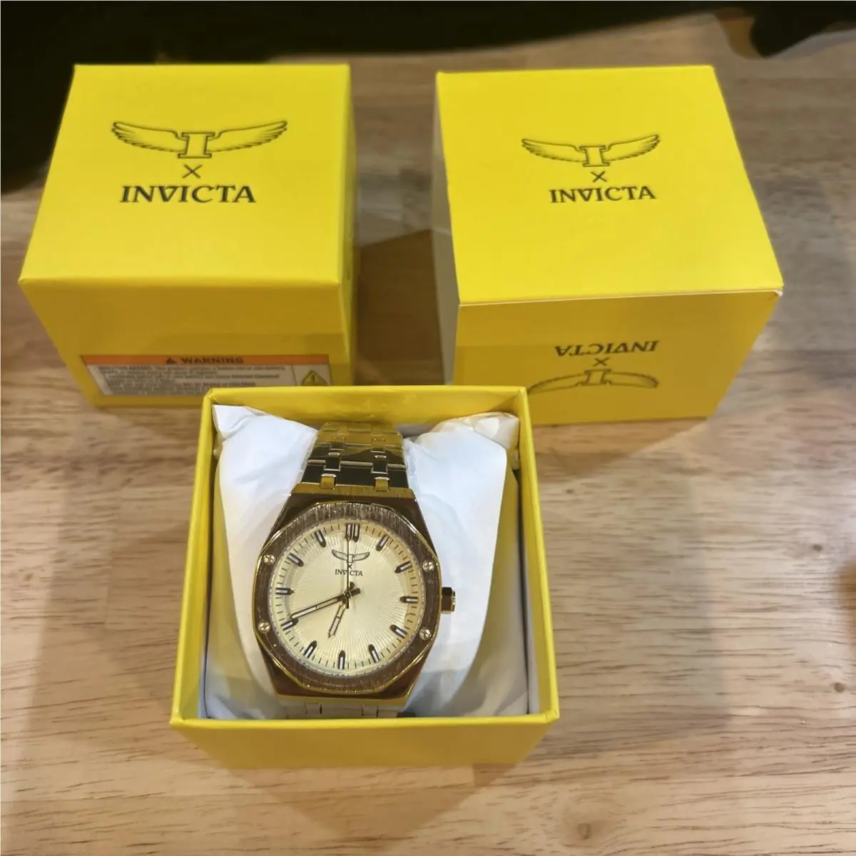 Specialty 44mm Quartz Gold-tone SS Bracelet 100m w/ Box by Invicta