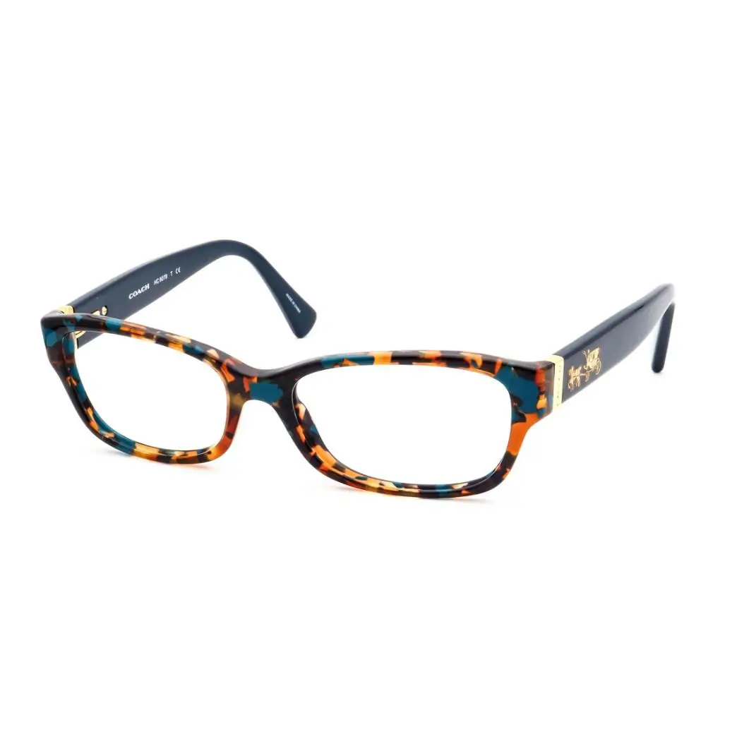 Coach HC 6078 5337 Teal Confetti Tortoise Eyeglasses Frames 54-16-135 Horse Logo