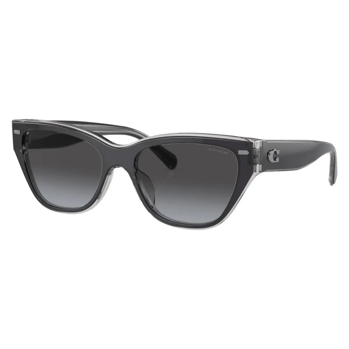 Coach HC8370U 57458G 54 Black Transparent Grey 54mm Cat Eye Women`s Sunglasses