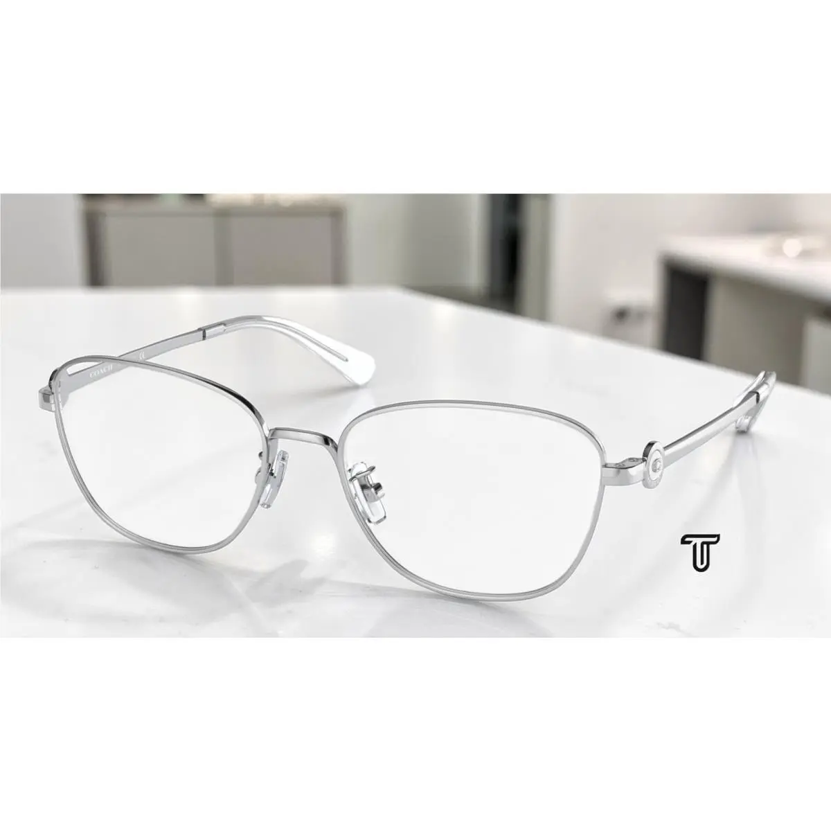 Coach HC5128 9001 Shiny Silver Demo Lens 54 mm Women`s Eyeglasses
