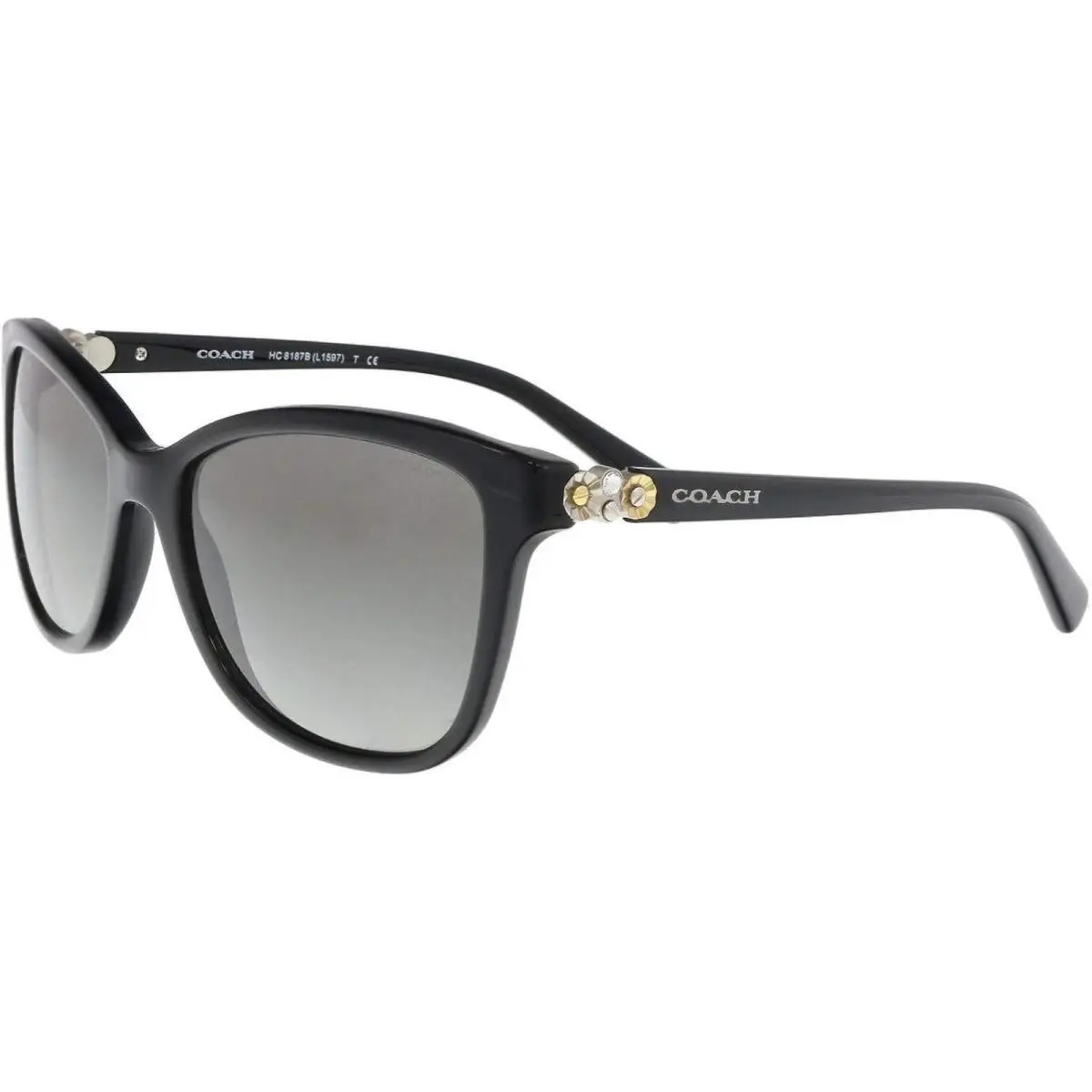 Coach HC8187B 500211 54 Black Butterfly Sunglasses Gray Lens 54-17-135