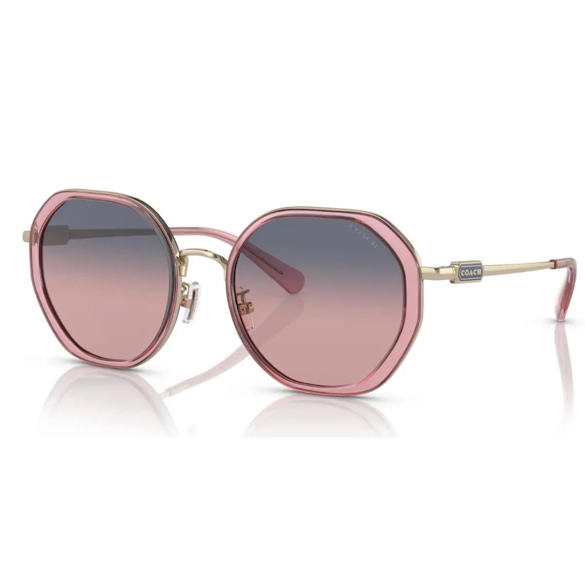 Coach HC7141 93318H 54 Transparent Pink / Shiny Size 54 Sunglasses