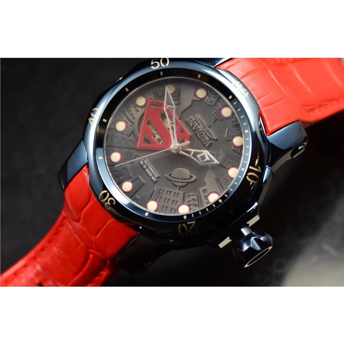 DC Comics Superman Automatic Ltd ED Multicolor Dial Red Tone Women Watch by Invicta