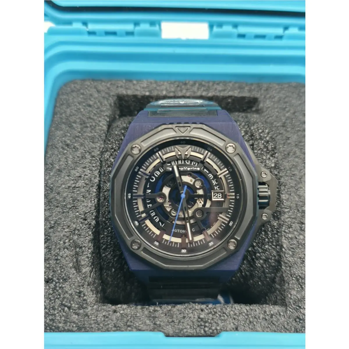 Technomarine Carbon Nautic TM-525003 45mm Automatic Skeleton Sapphire Watch by Invicta
