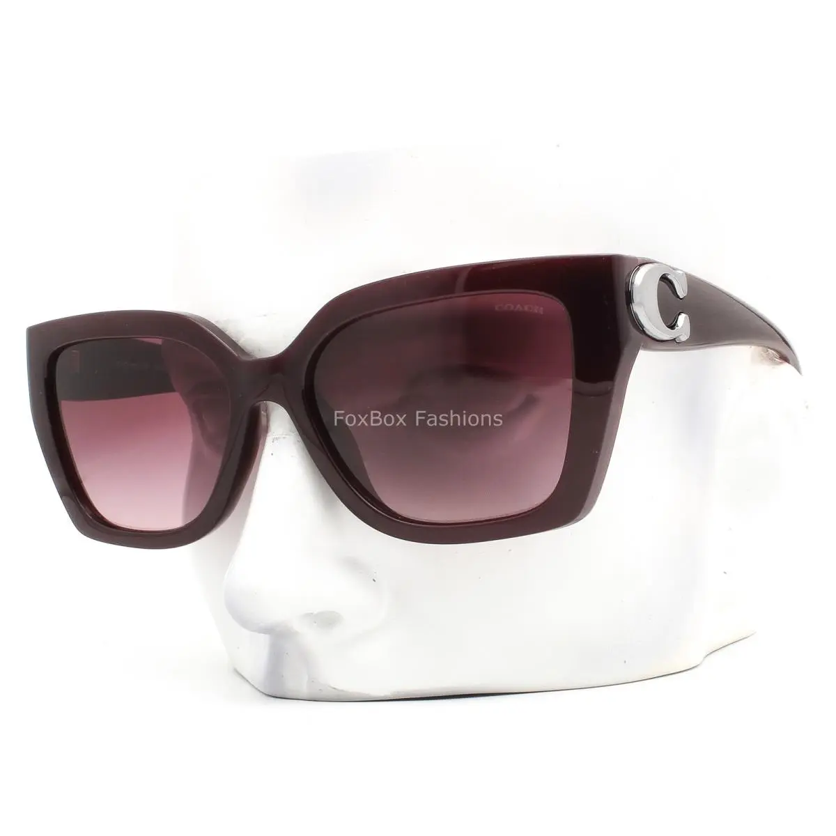 Coach Sunglasses Milky Burgundy Dark Red Gunmetal Logo HC 8408U 53938H W/case
