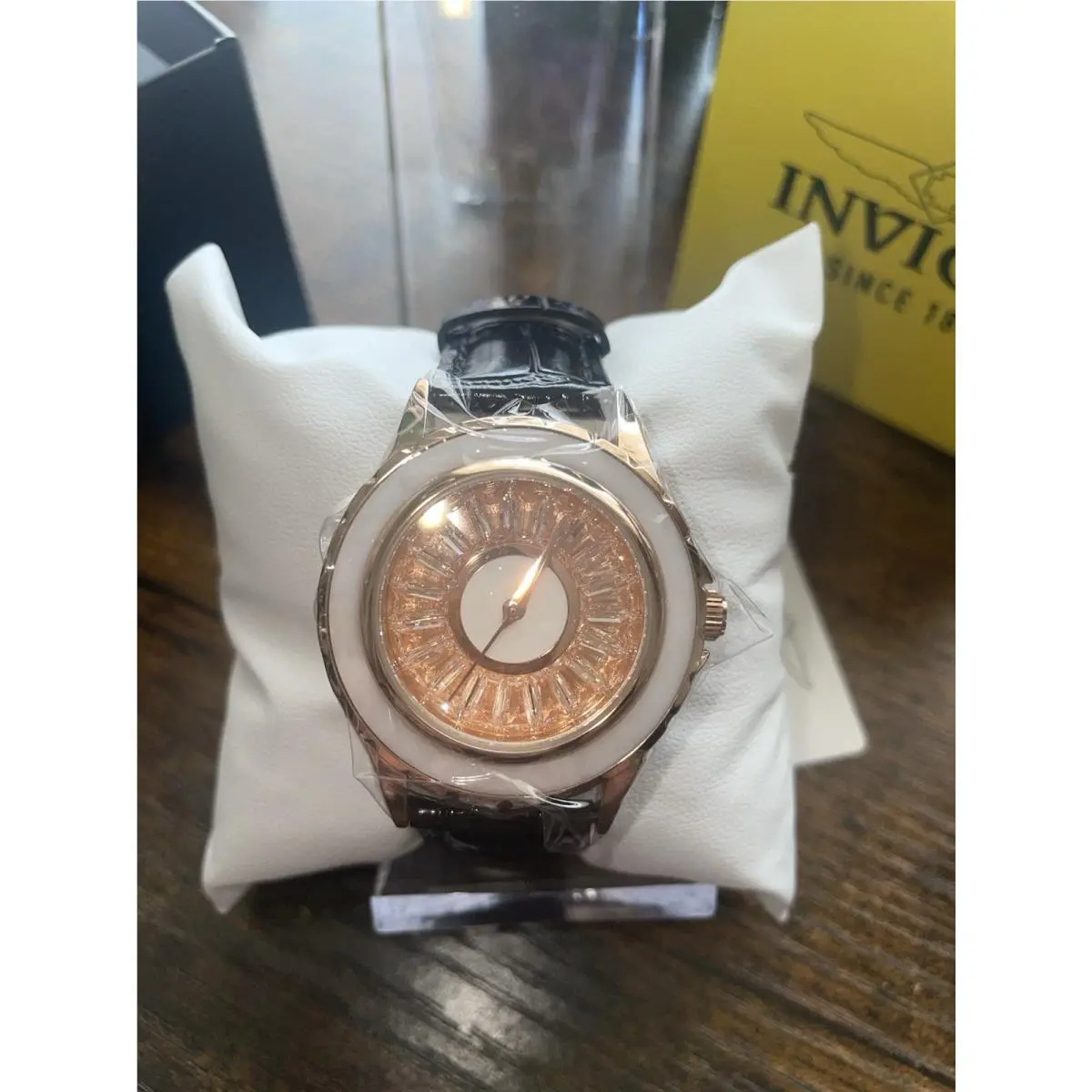 Celestial Crystals Women`s Watch - 37.3mm Rose Gold Black W/box by Invicta