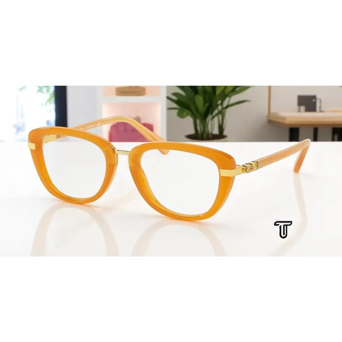 Coach HC6106B 5455 Amber Gold Demo Lens 50 mm Women`s Eyeglasses