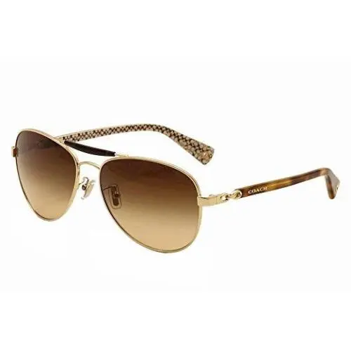 Coach Women`s Aviator Sunglasses HC7041 917613 Alton Gold/tortoise 59-16 135 3N
