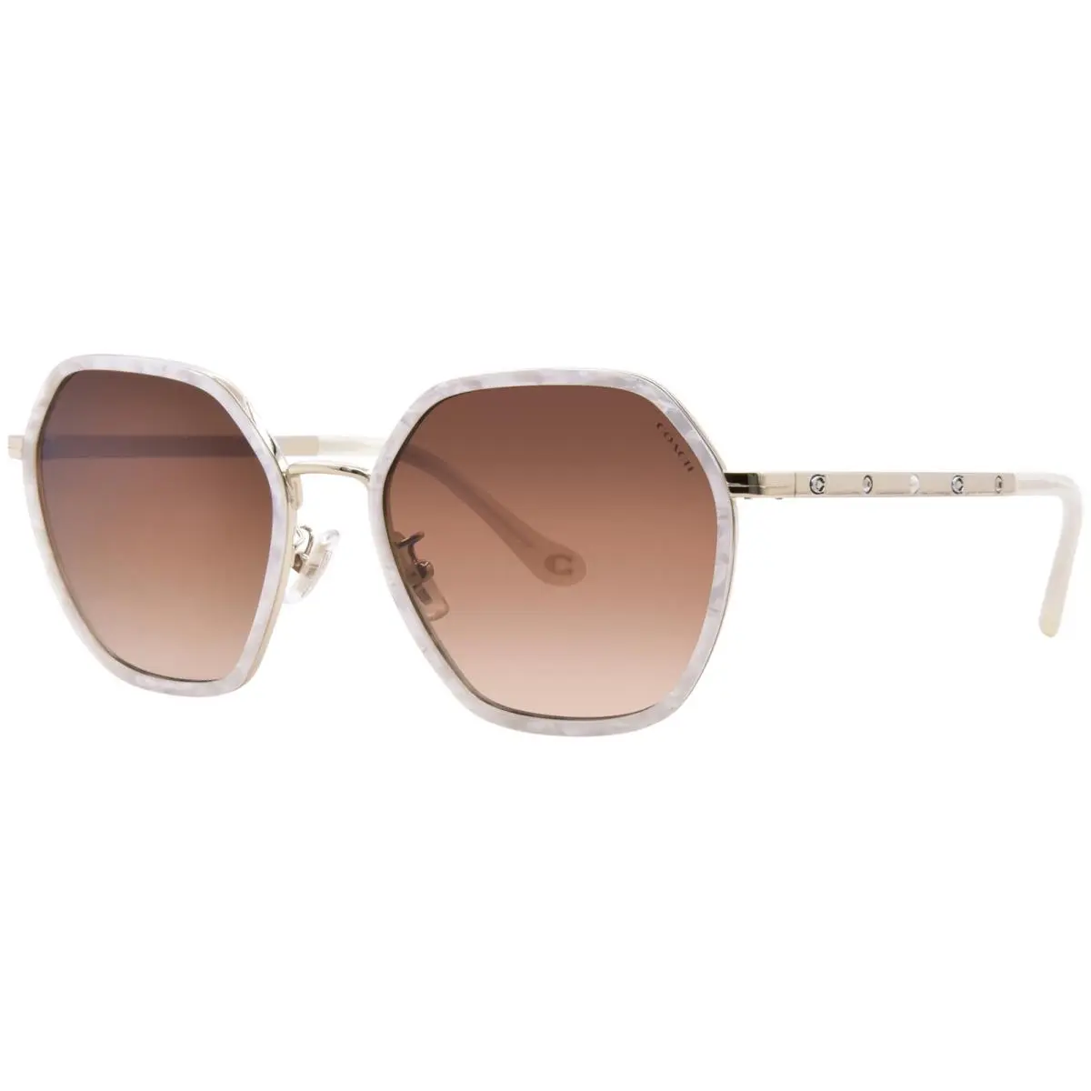 Coach CS543 HC7167B 944374 Sunglasses Women`s Cream Pearl/brown Gradient 56mm