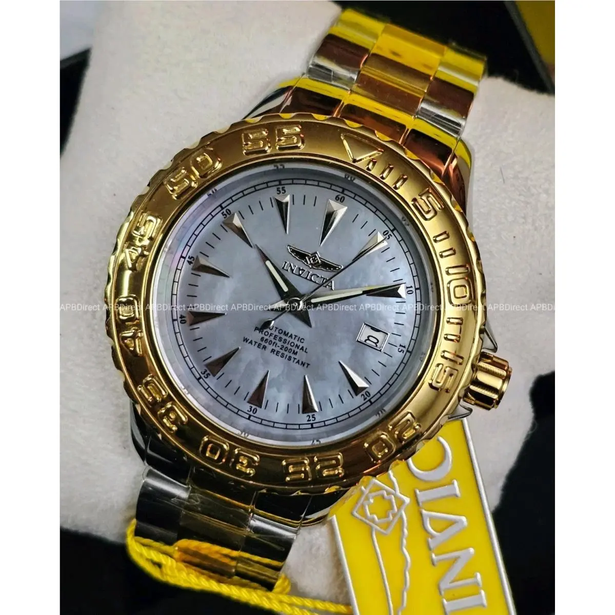 Invicta - Pro Diver 47mm Automatic Platinum Mop Dial Mirrored Finish Mens Watch