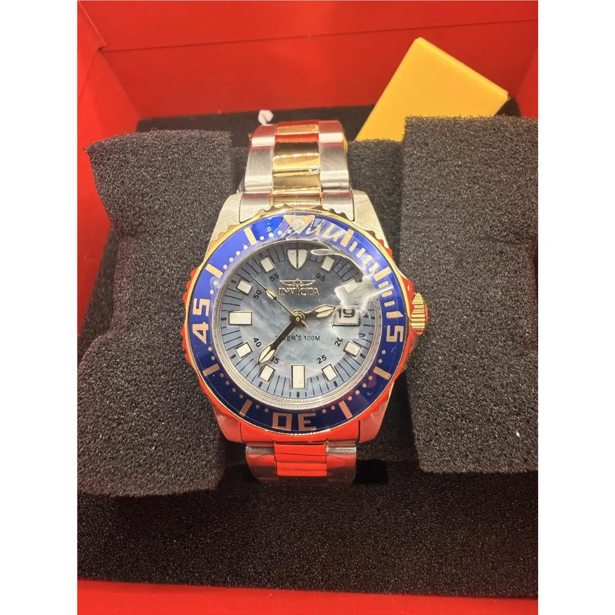 Women`s Pro Diver Quartz Watch Gold Tone Dial Steel and Gold Bracelet by Invicta