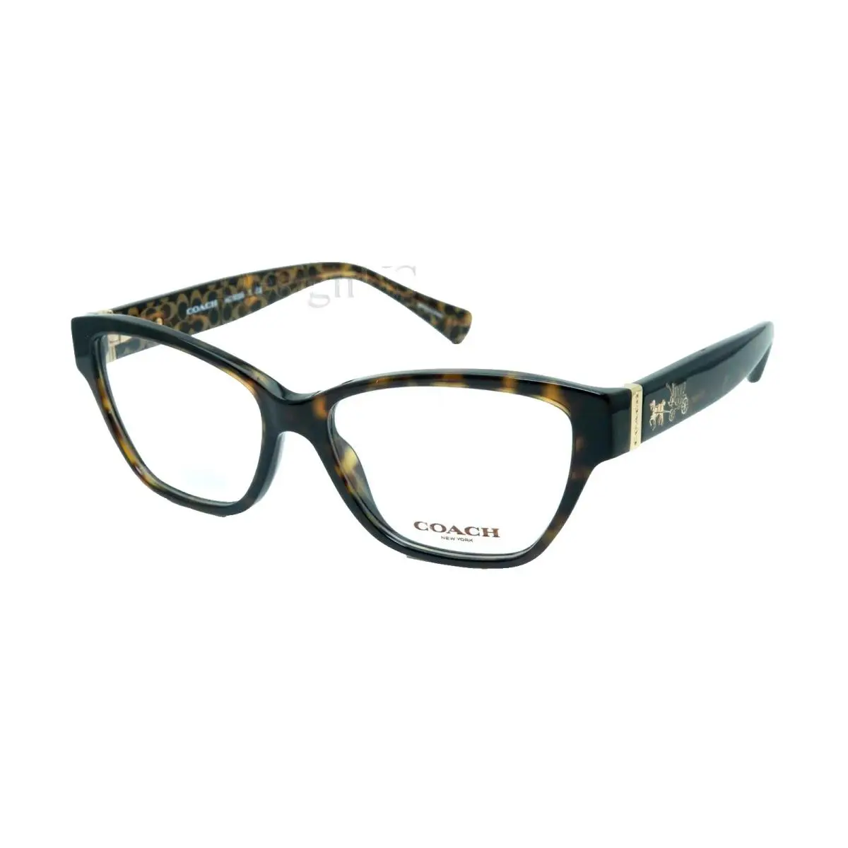 Coach HC6088 T 5394 Dark Tortoise/gold Sig C Size 52/15/135 Cat Eye Eyeglasses