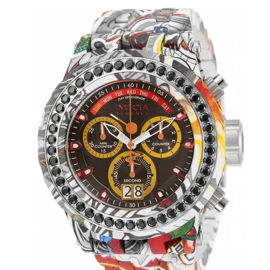 32252 SA Specialty Graffiti Swiss Chrono 4.14ctw Black Spinel Watch by Invicta
