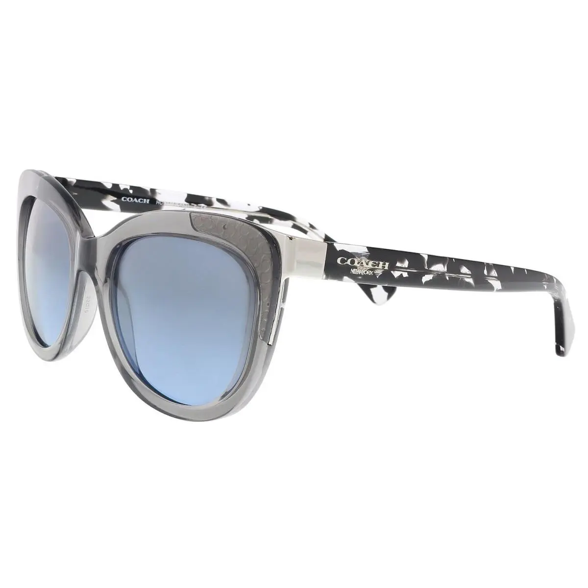 Coach Sunglasses HC8171-536817 Oval Women`s Grey Frame Blue Lens