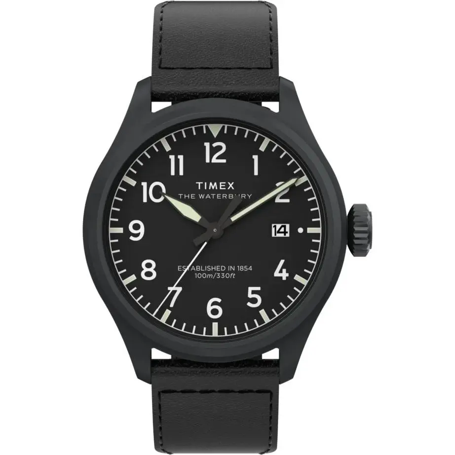 Timex Waterbury Ace Quartz Black Dial Men`s Watch TW2Y18900