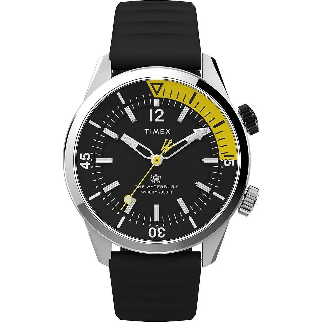 Timex Waterbury Quartz Black Dial Men`s Watch TW2V73400 - Dial: Black, Band: Black
