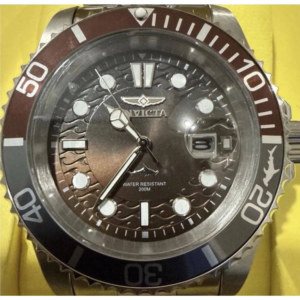 Invicta 50900 Pro Diver 42MM Men’s Steel Watch Brown/grey Dial Root Beer