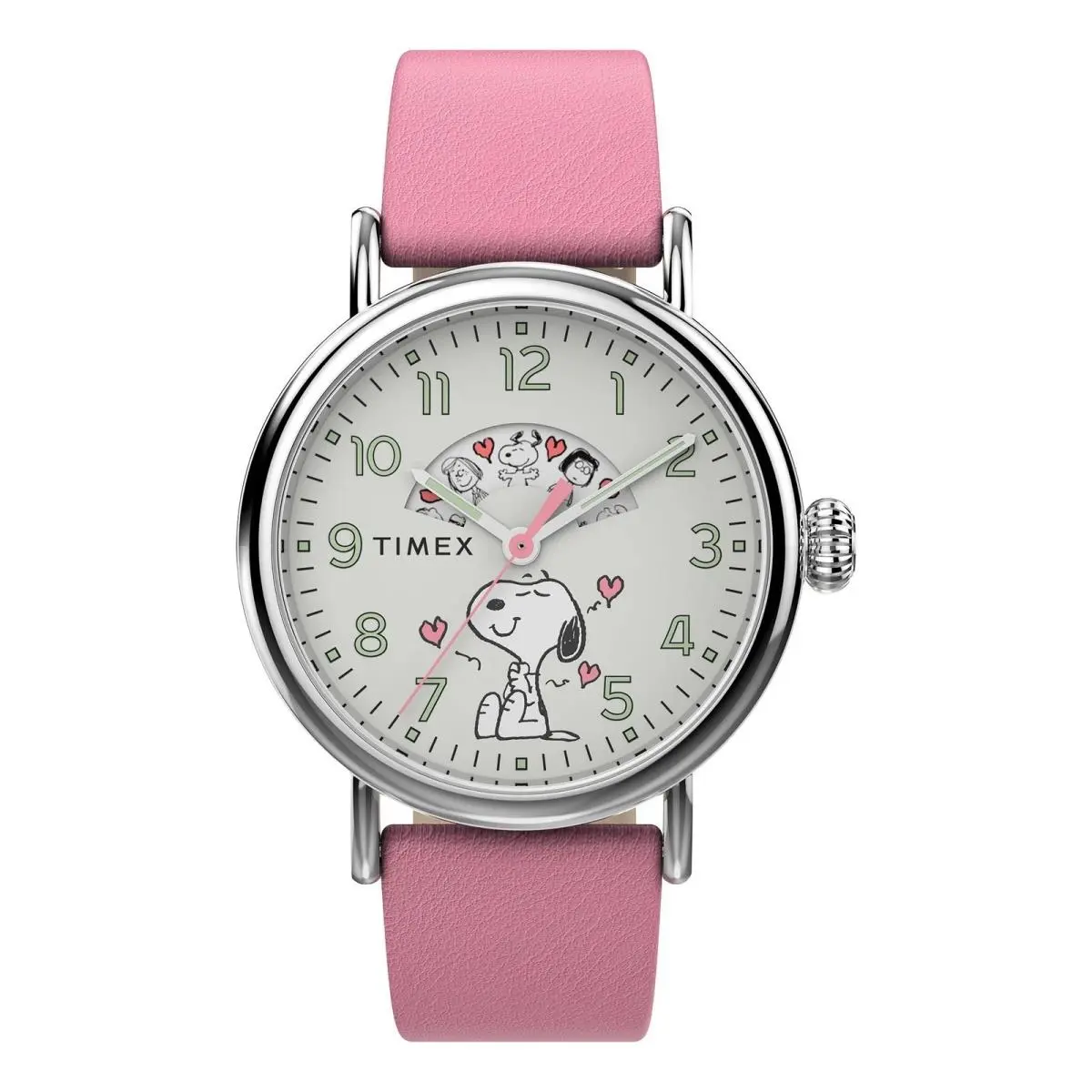 Timex TW2W88900 Unisex x Timex Standard Valentine`s Pink Leather Band Watch