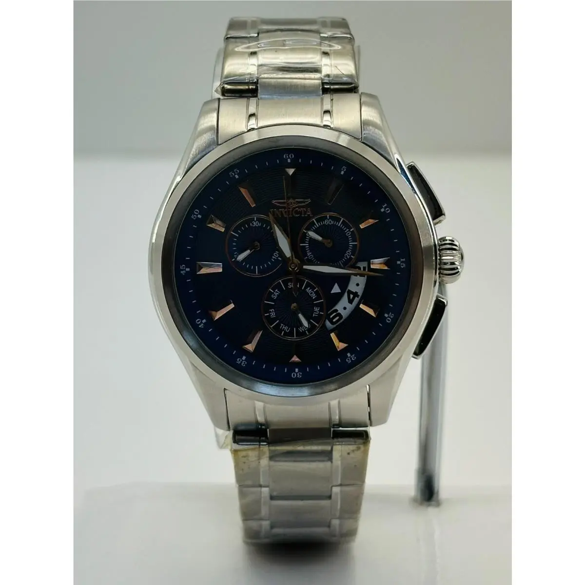 Invicta Model 1975 Stainless Steel Chronograph Watch No Box 179