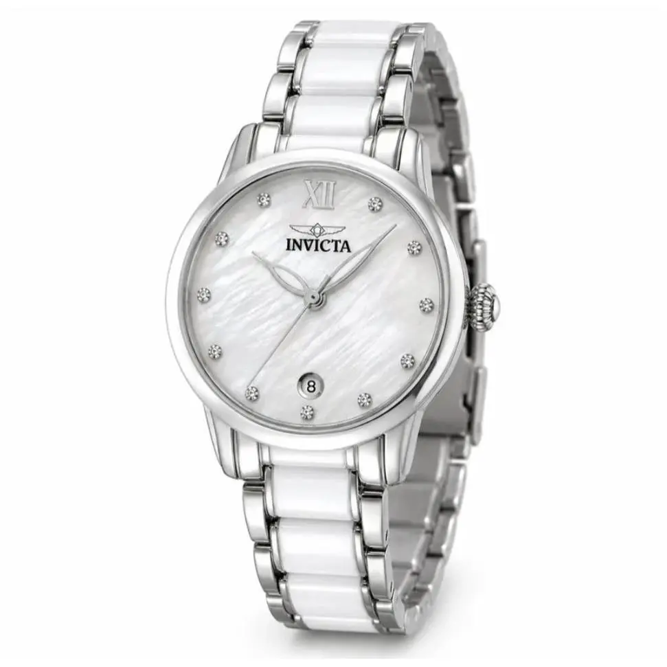 Celestial Women`s 34.7mm Silver White Watch 70341 White Jewels Dial by Invicta
