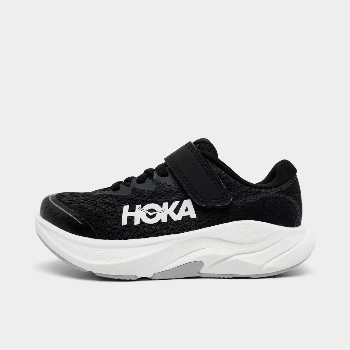 Little Kids Hoka Rincon 4 Stretch Lace Running Shoes Black/white 1168875 002