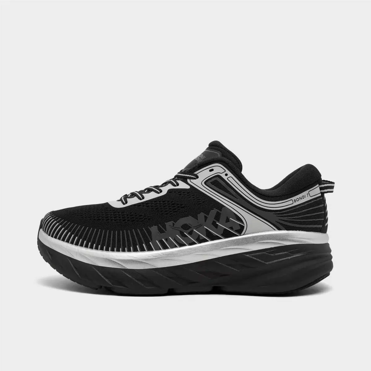 Men`s Hoka Bondi 7 Running Shoes Black/stardust 1110518 001