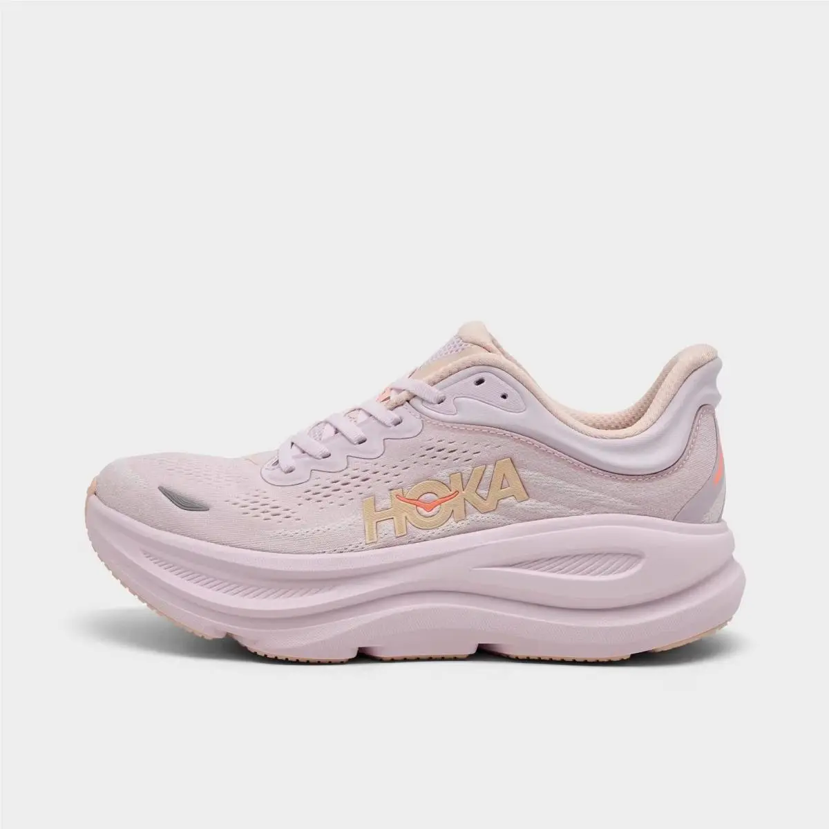 Women`s Hoka Bondi 9 Running Shoes Lilac Cream/tangerine 1162012 531