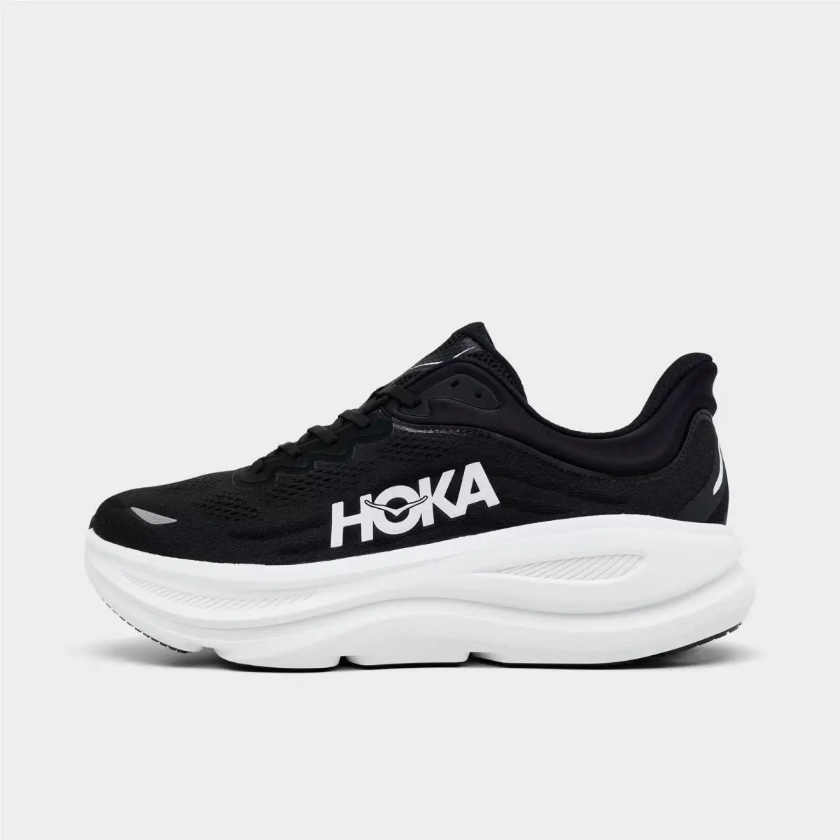 Men`s Hoka Bondi 9 Running Shoes Black/white 1162011 002