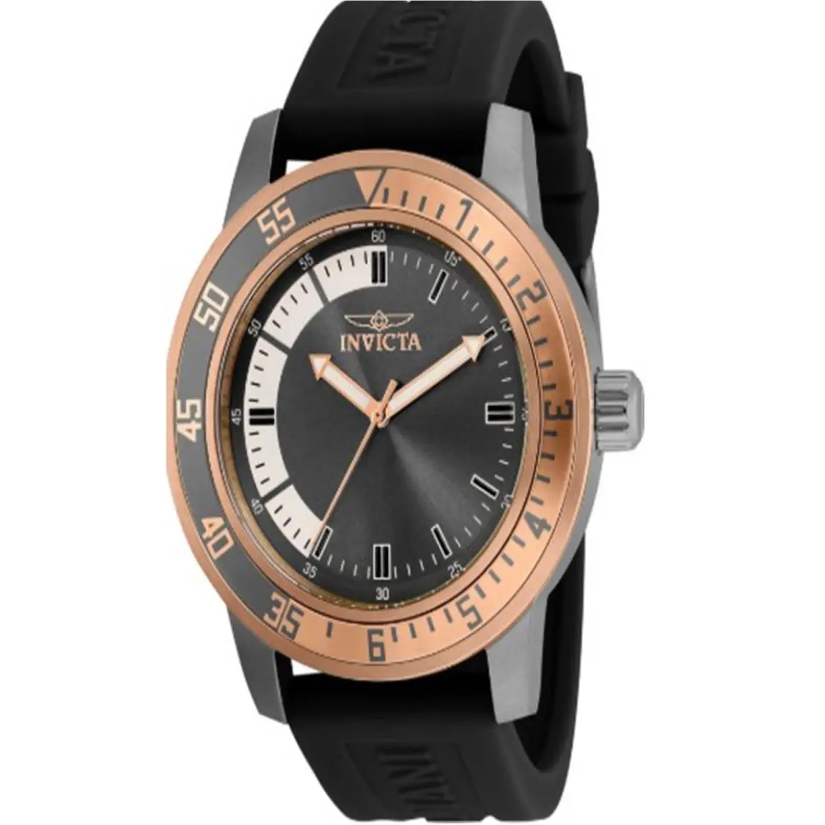 Invicta Men`s 35687 Specialty Quartz 3 Hand White Gunmetal Dial Watch