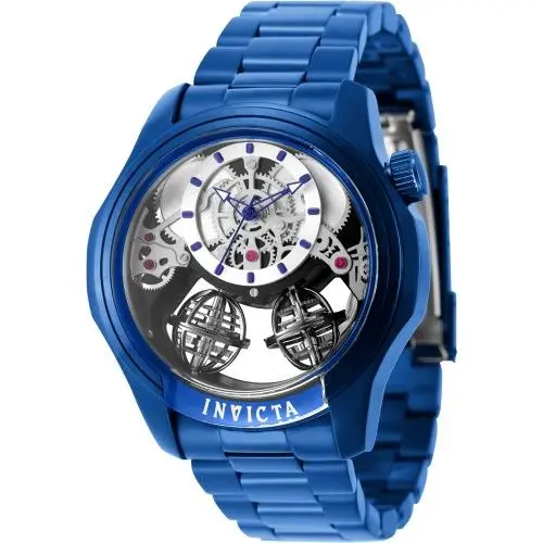 Invicta Specialty Specialty Twin Axis Skeleton Dial Blue Tone Men`s Watch 46mm