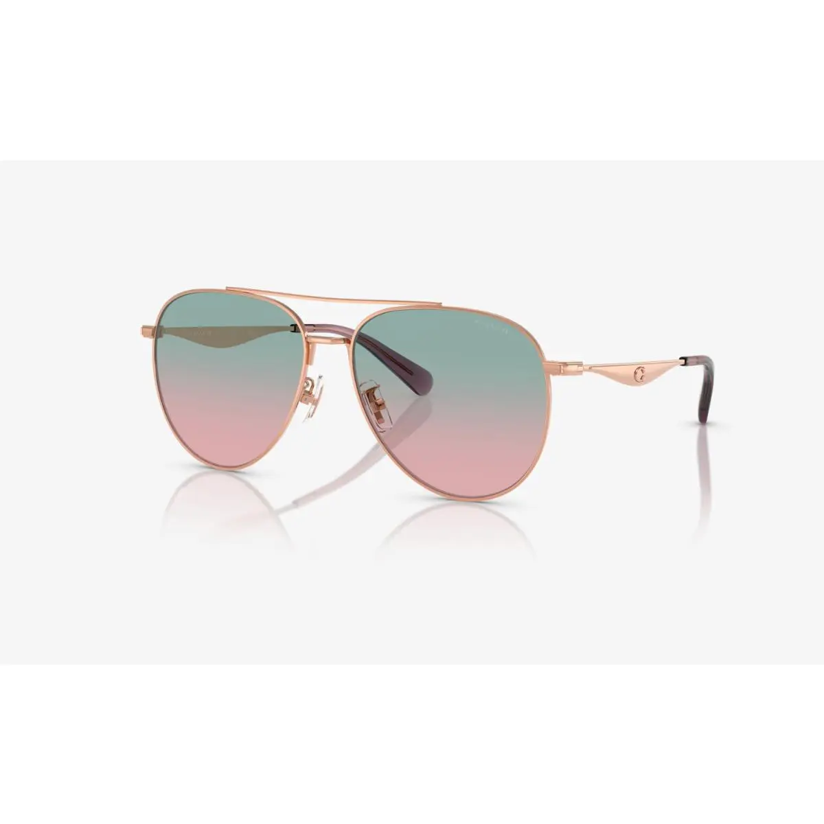 Coach Sunglasses Women`s HC7169 93310Q 57 Shiny Rose Gold Forest Grape Gradient