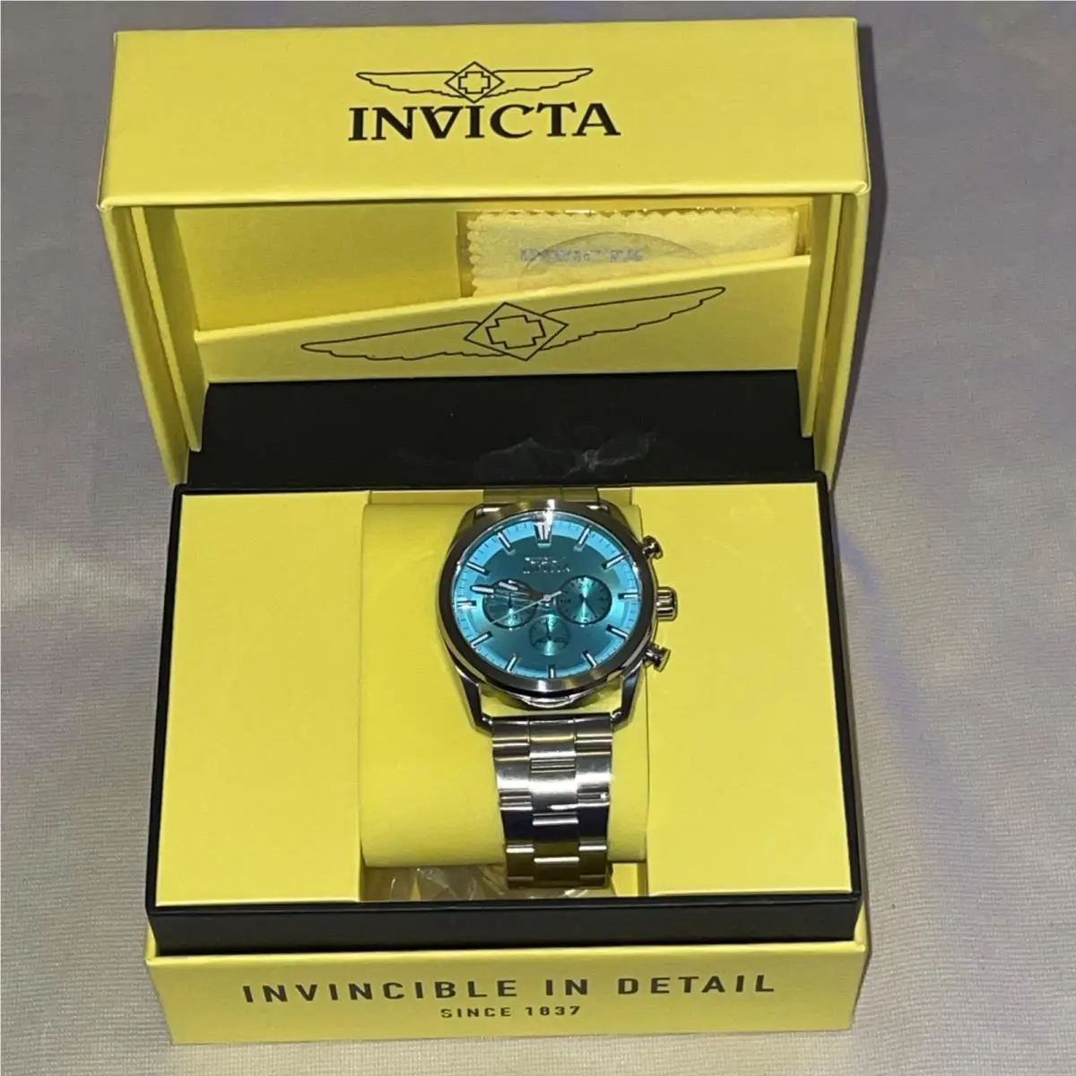 Invicta Speedway 50429 Men`s 45mm Watch Chronograph Tiffany Blue Box 4-3
