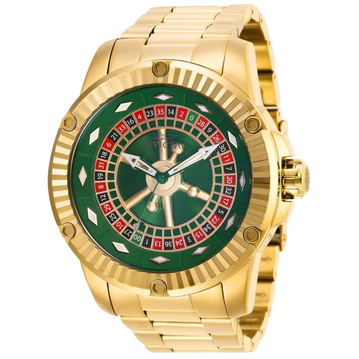 Invicta Men`s Watch Specialty Casino Yellow Gold Stainless Steel Bracelet 28710