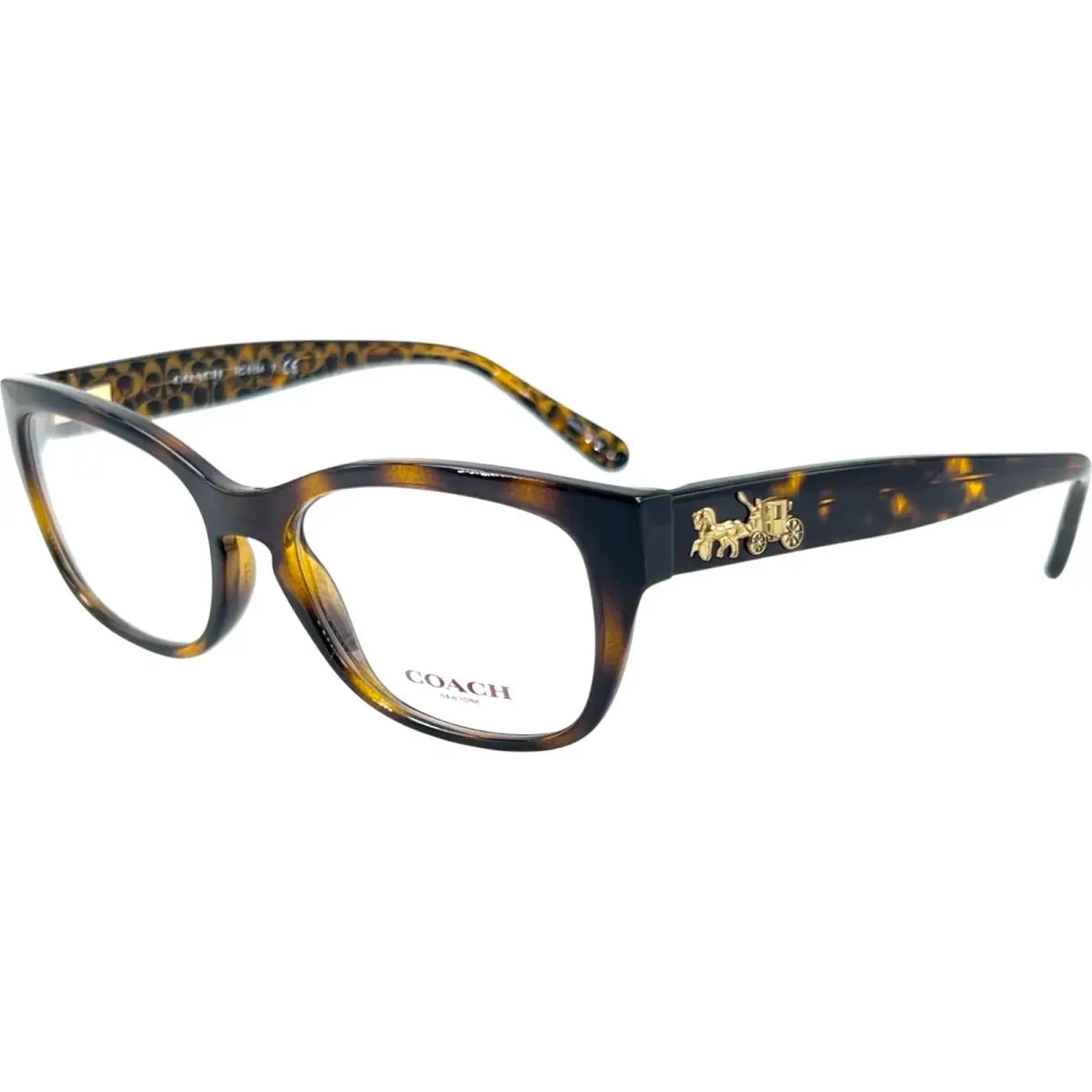 Coach HC6104 Womens Plastic Eyeglass Frame 5394 Dark Tort/dark Tort 52-16