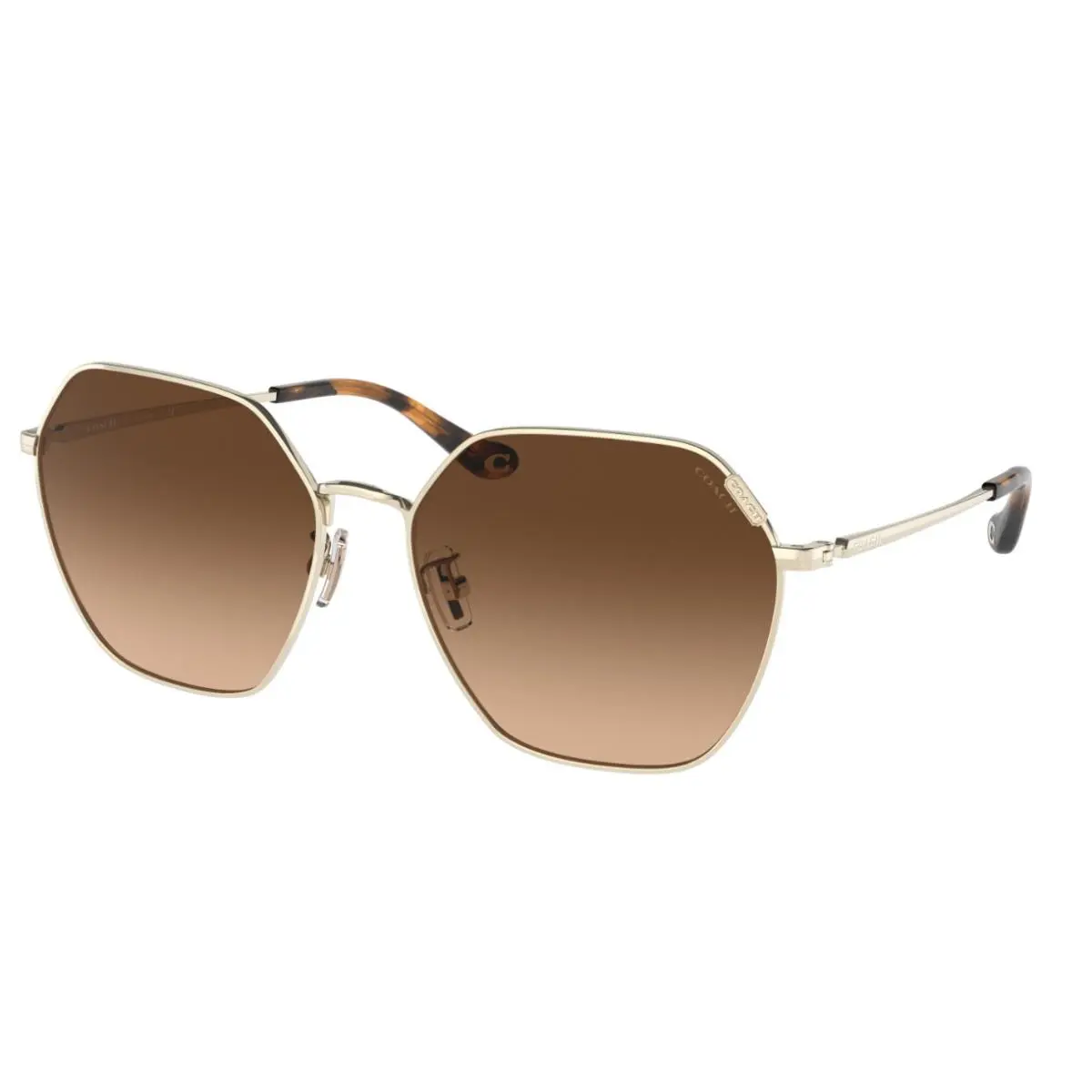 Coach Sunglasses HC7132 900574 58 Shiny Light Gold Frames w/ Gradient Lenses