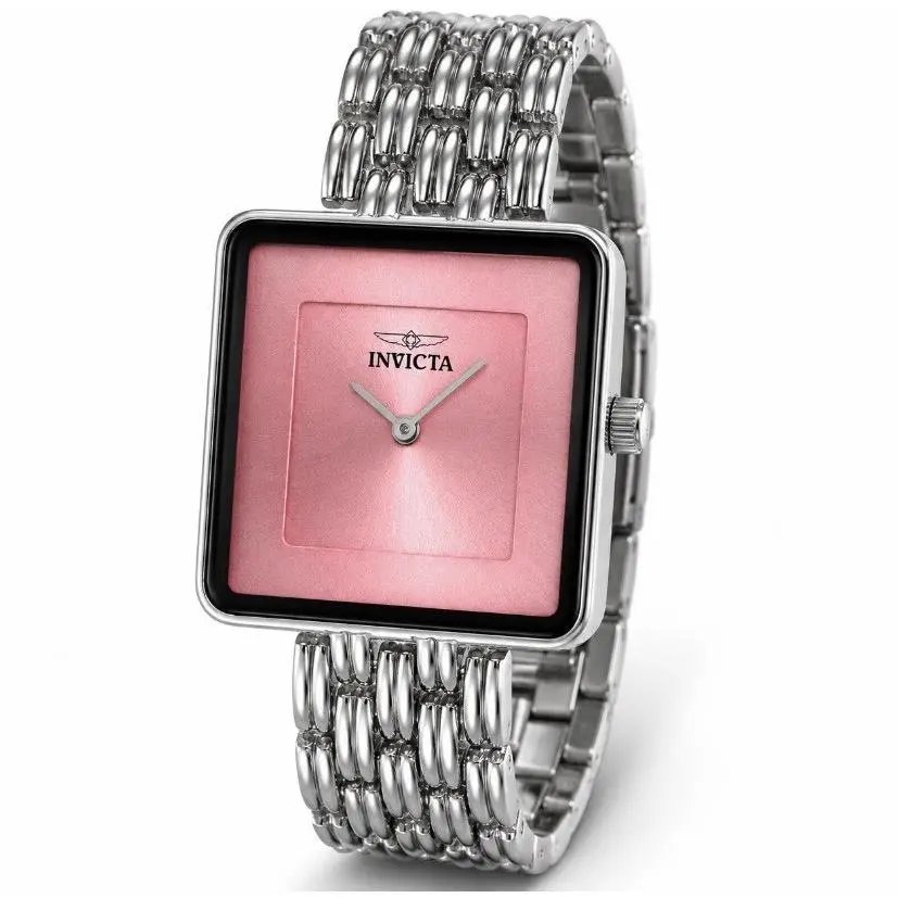 Celestial Women`s Silver Watch 32mm 70425 Square Pink Dial by Invicta