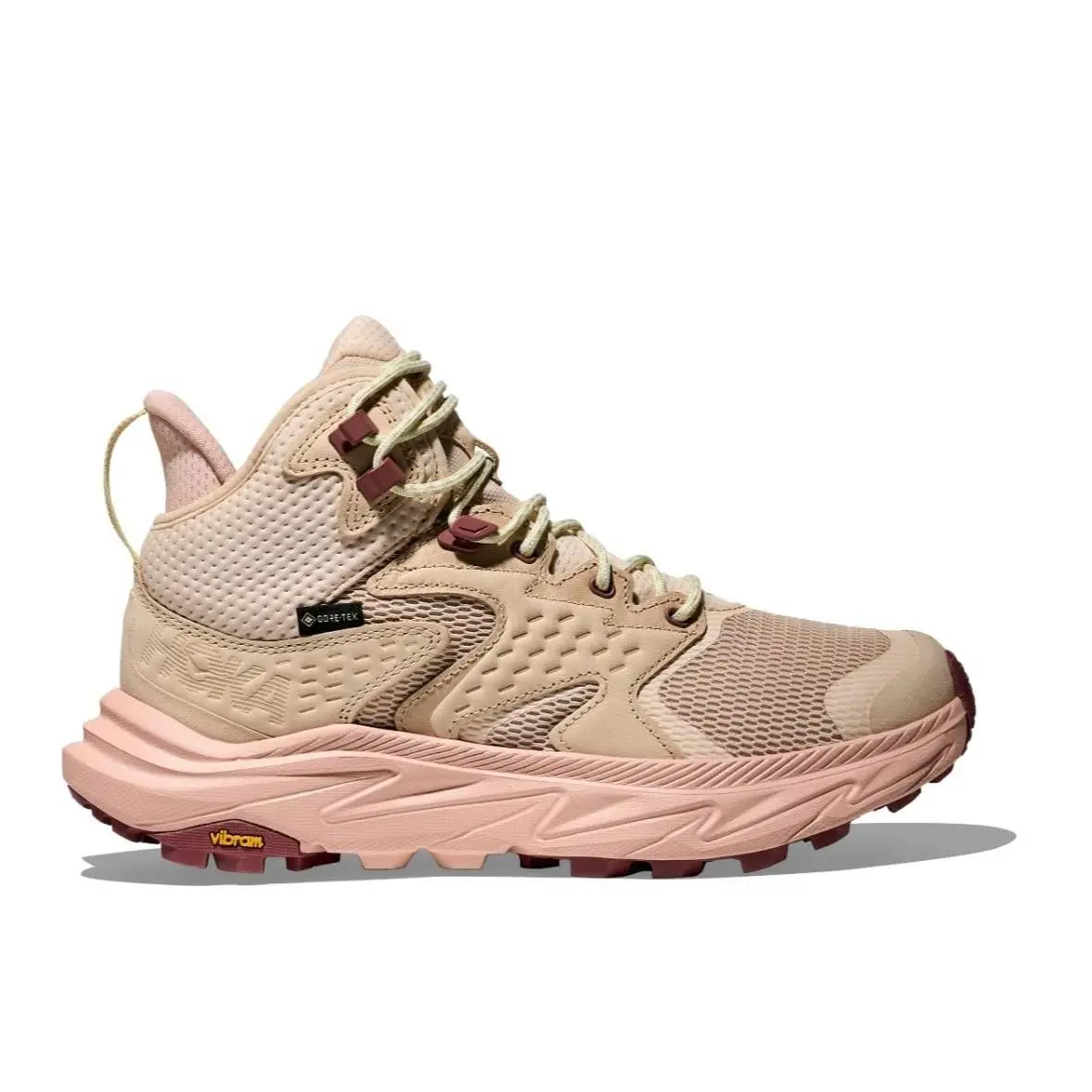Hoka Women`s Anacapa 2 Mid Gtx Gore-tex Hiking Shoes 10 US Oak/rose Latte
