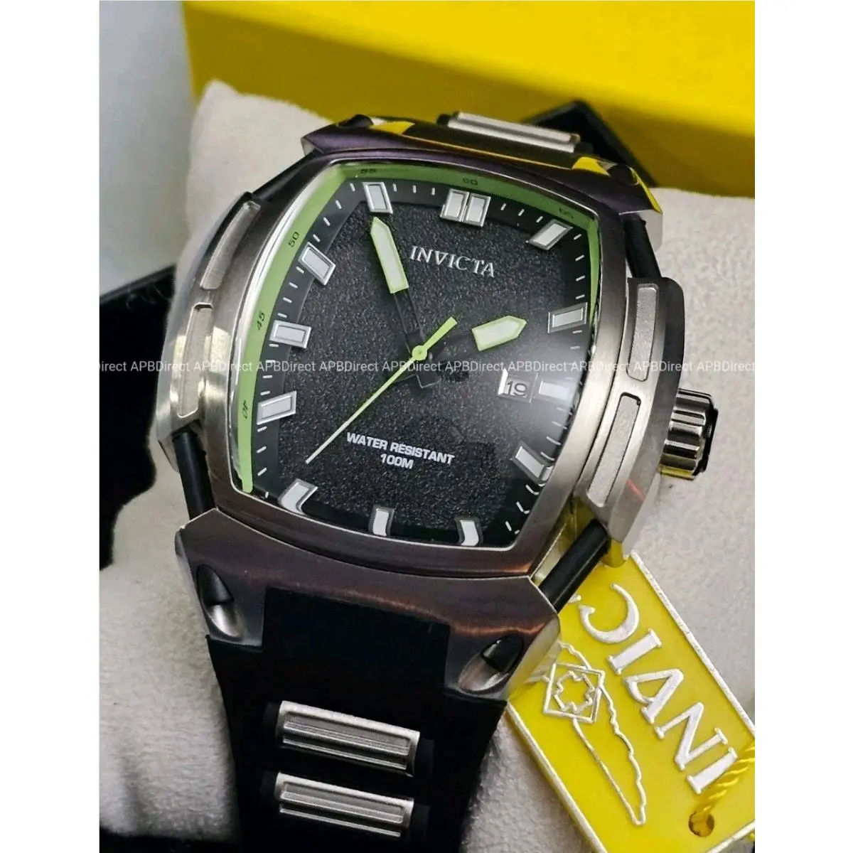 Invicta - S1 Rally - Diablo - Tounneau Lime Green Silver Chronograph Mens Watch