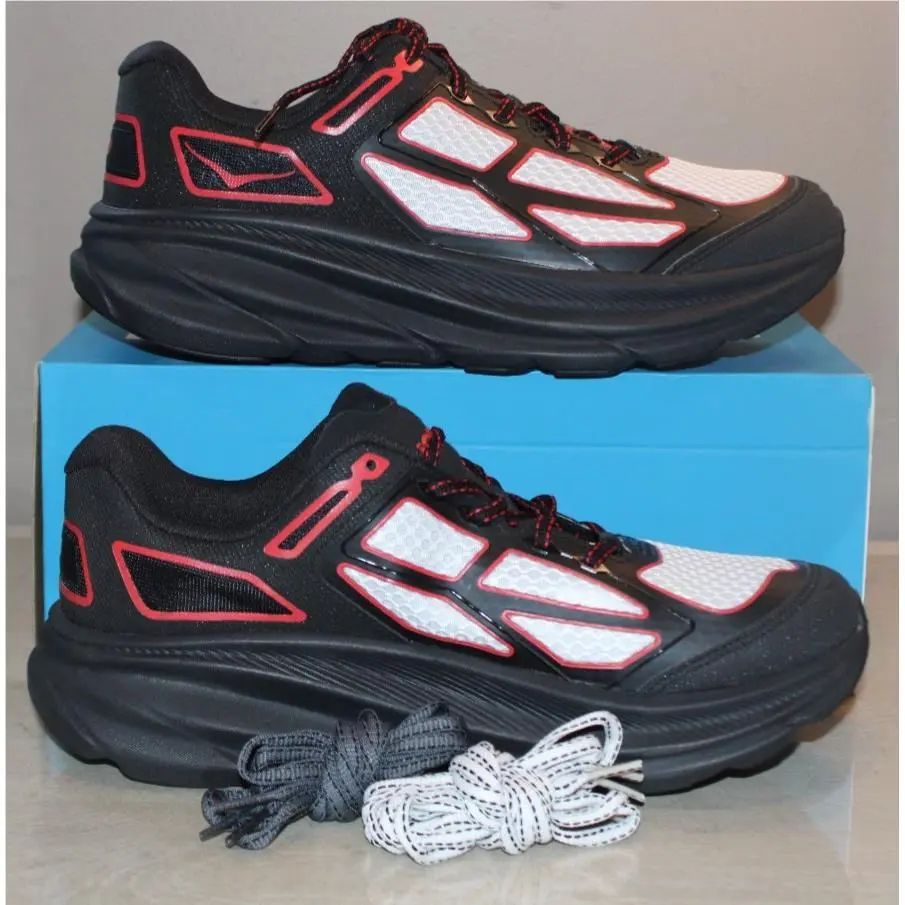Hoka One Clifton One 9 Black/white/red Men`s Shoes Size 11