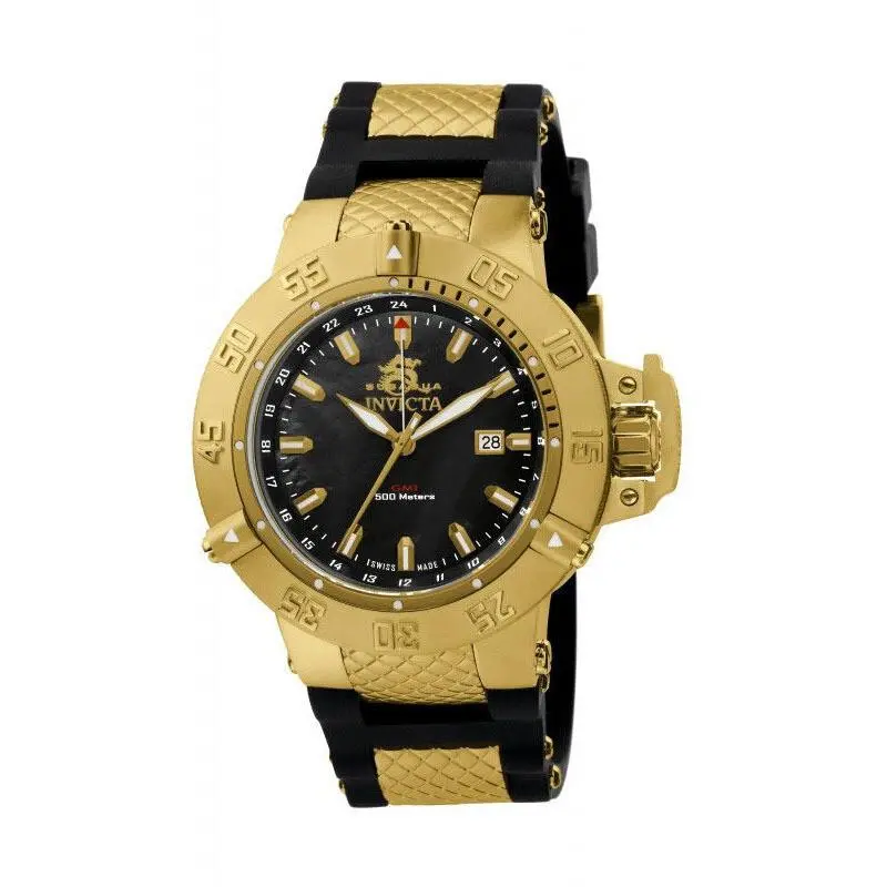 Invicta Men`s 1149 Subaqua Swiss Made Gmt Black Rubber Watch