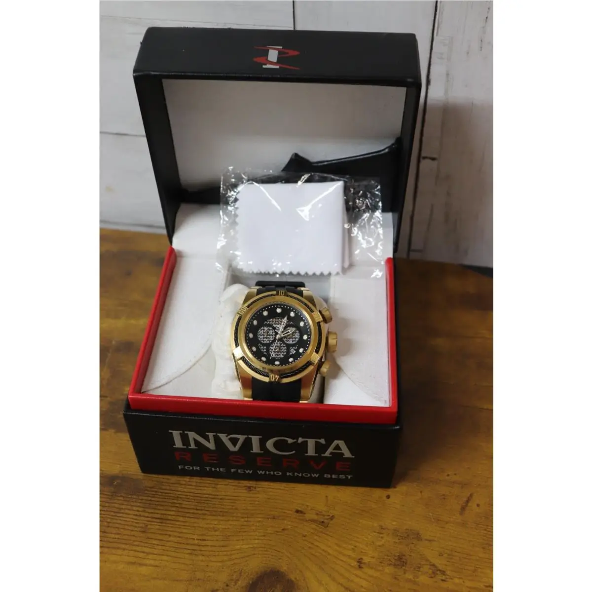 Invicta Mens 56mm Bolt Zeus Carbon Fiber Chrono Dial Black/gold Tone Read