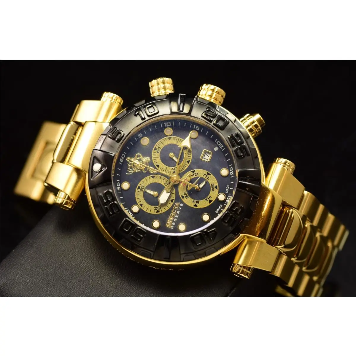 Invicta Sea Base Swiss Made Chrono L.e. 0287/1000 Mop Dial Gold Tone Mens Watch
