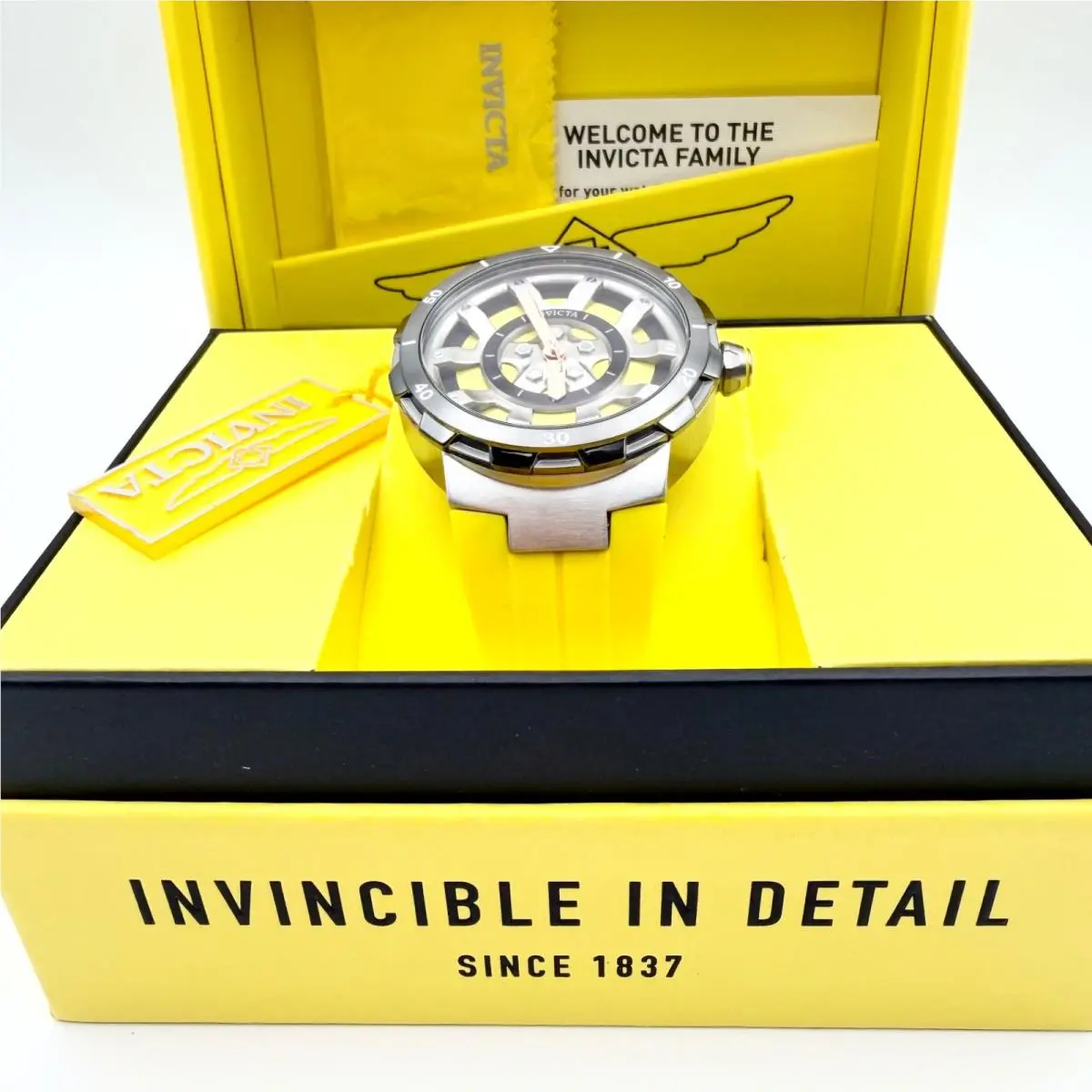 Men`s Invicta Racing Master Yellow-silicone Stainless Steel Watch 46mm