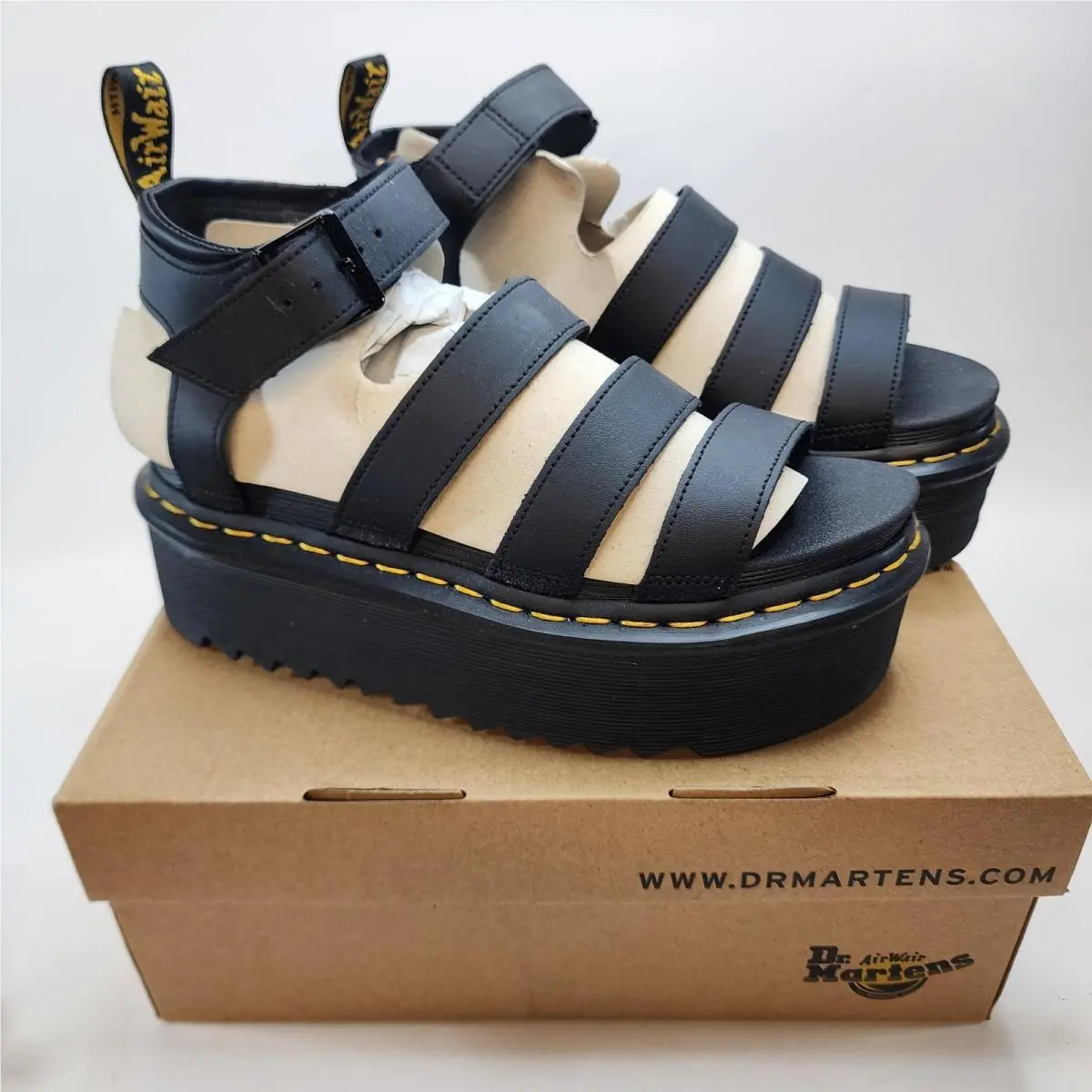Blaire Quad Black 31520001 Womens US 8 Doc 27296001 Platform Sandals by Dr. Martens