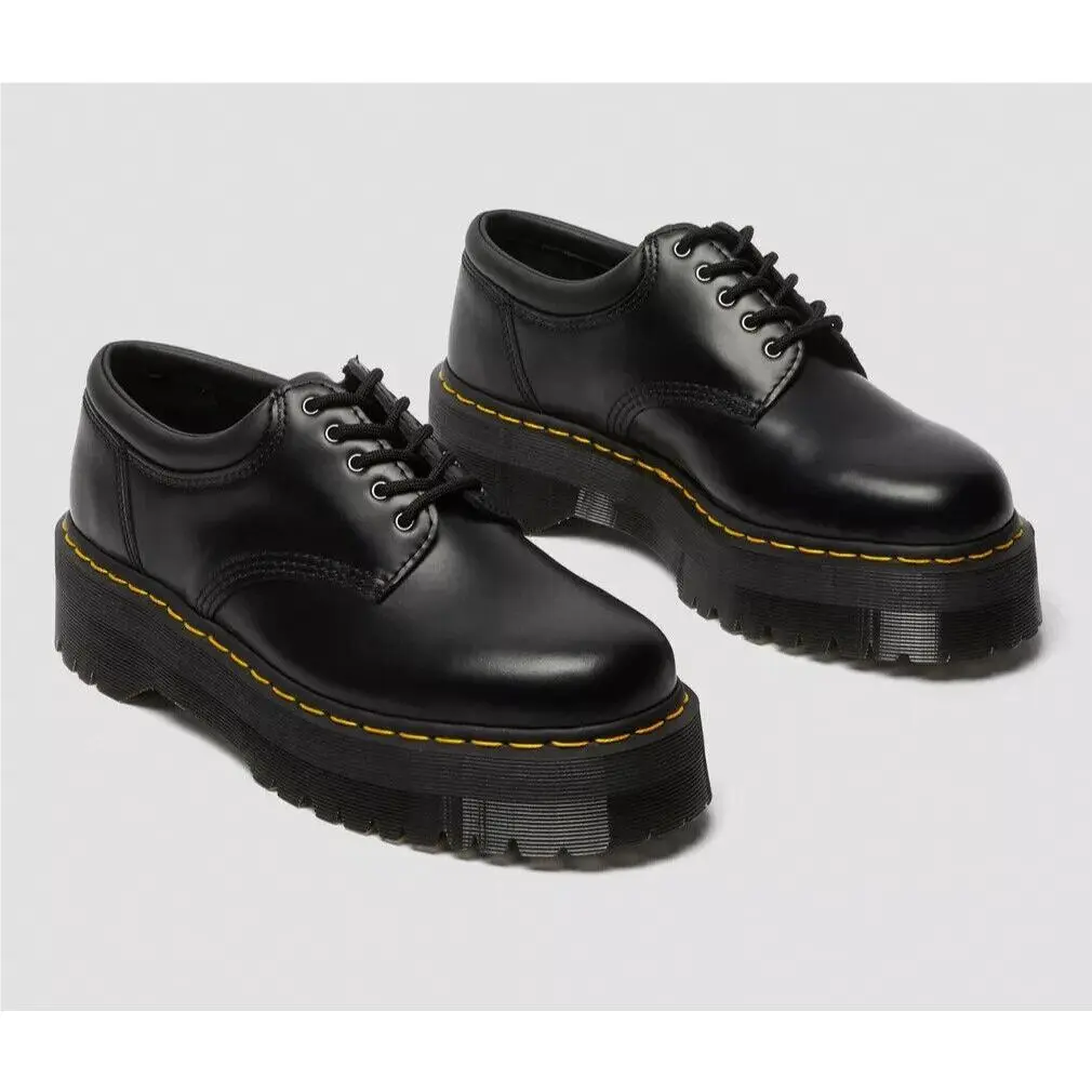 Dr.martens D5558 Unisex Black Leather Platform Casual Lace-up Shoes Sz M-4 W-5 by Dr. Martens